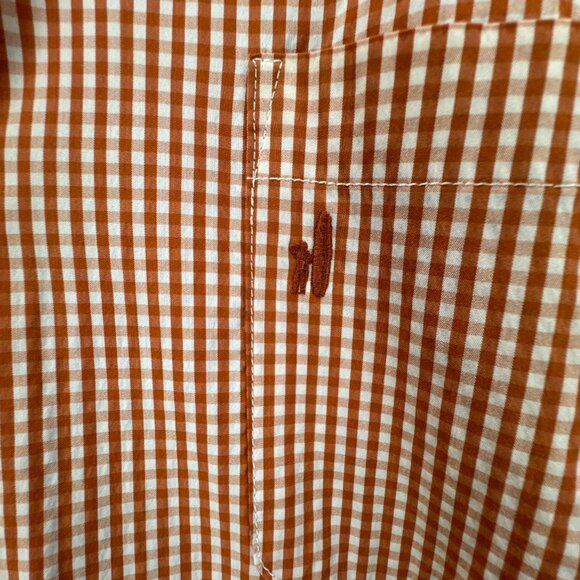 **SOLD**Johnnie O Shirt Mens Large Orange White Button Down Gingham - Picture 4 of 16
